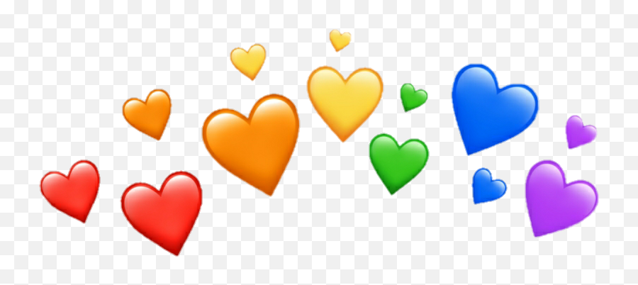 Rainbow Hearts Transparent Background Png Heart Crown