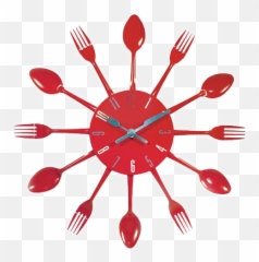 Reloj De Cucharas Y Tenedores - Make Clock With Waste Material png