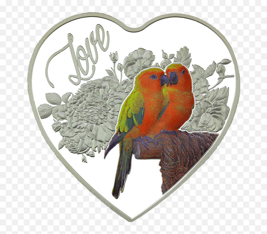 2018 Love Birds Heart Shaped Silver Tokelau Coins - Love Love Birds Images With Heart Png,Silver Heart Png