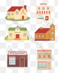 Vector 8 Groups Of City Buildings Icon Design Ai Free - Horizontal png