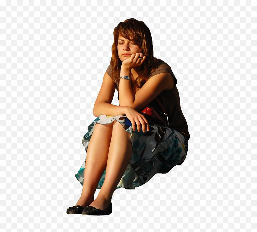Woman Sitting Waiting Looking Bored In Late Afternoon - Png Sit Down Girl Png,Girl Sitting Png