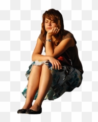Woman Sitting Waiting Looking Bored In Late Afternoon - Png Sit Down Girl Png,Girl Sitting Png