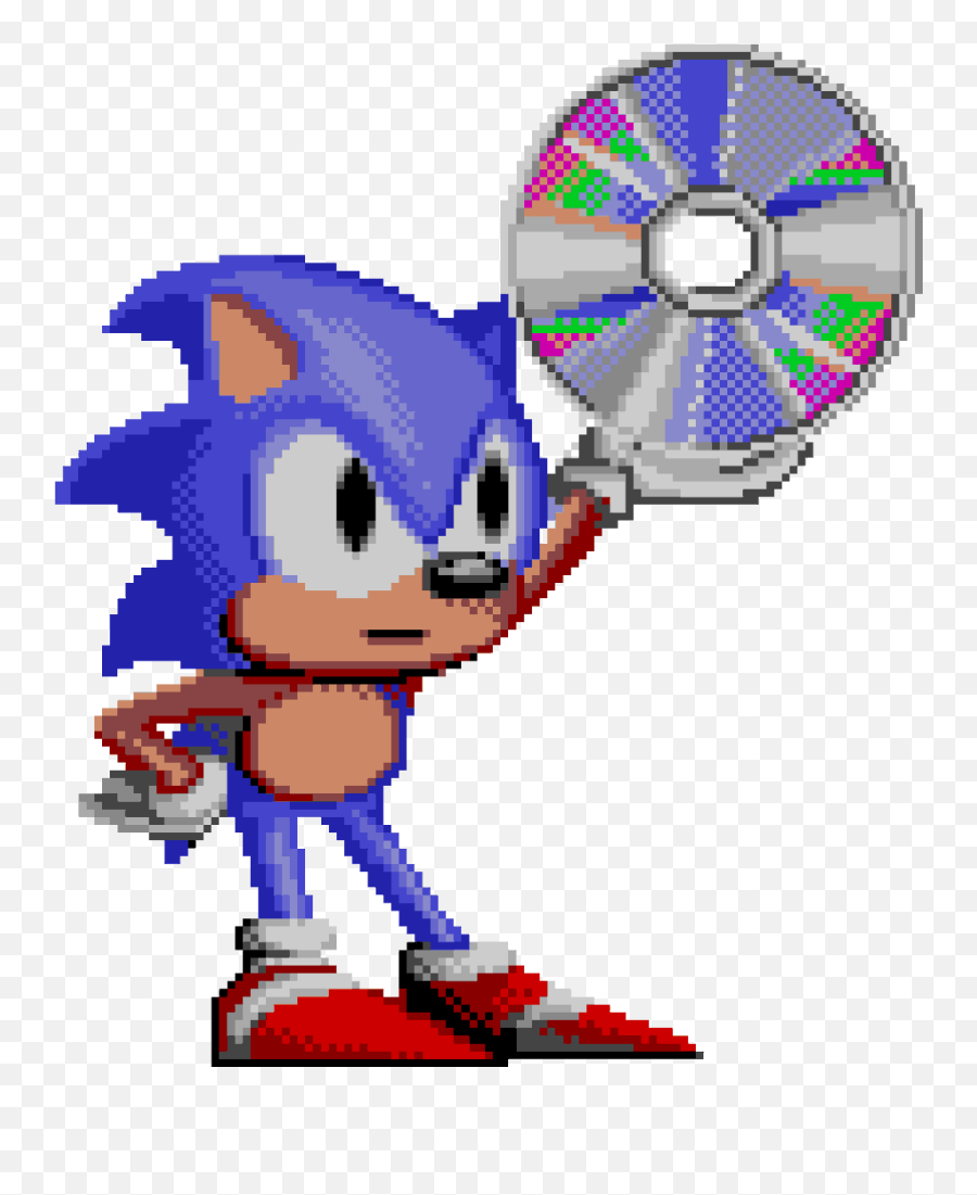 Sonic Sprite Featured Holding A Cd - Sonic The Hedgehog Png,Sonic Cd Icon