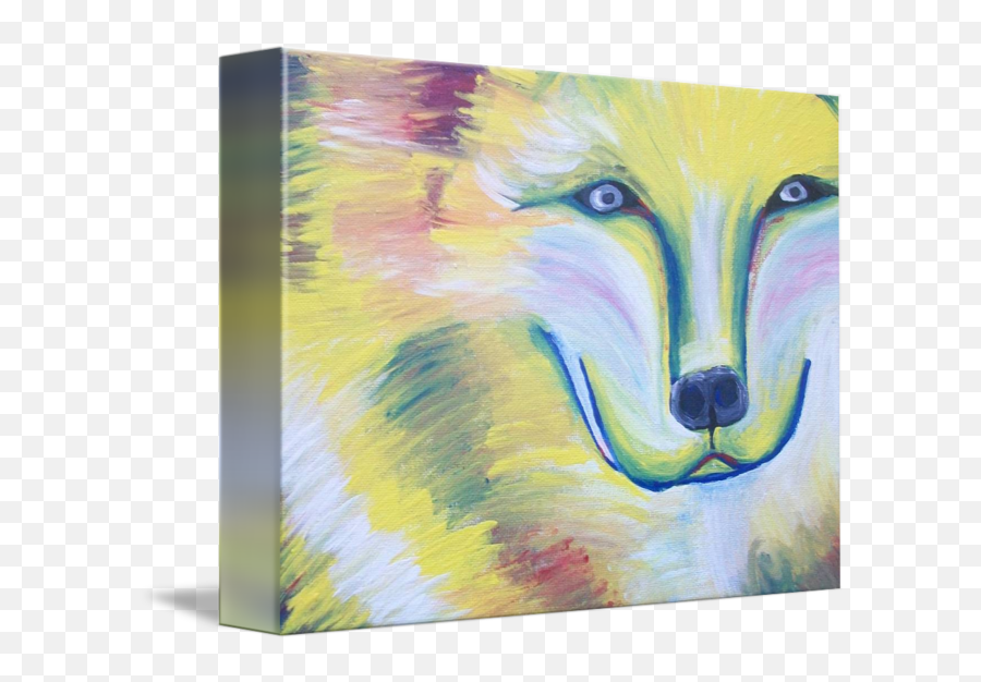 Whimsical Wolf Face By Kelly Carlson - Painting Png,Wolf Face Png