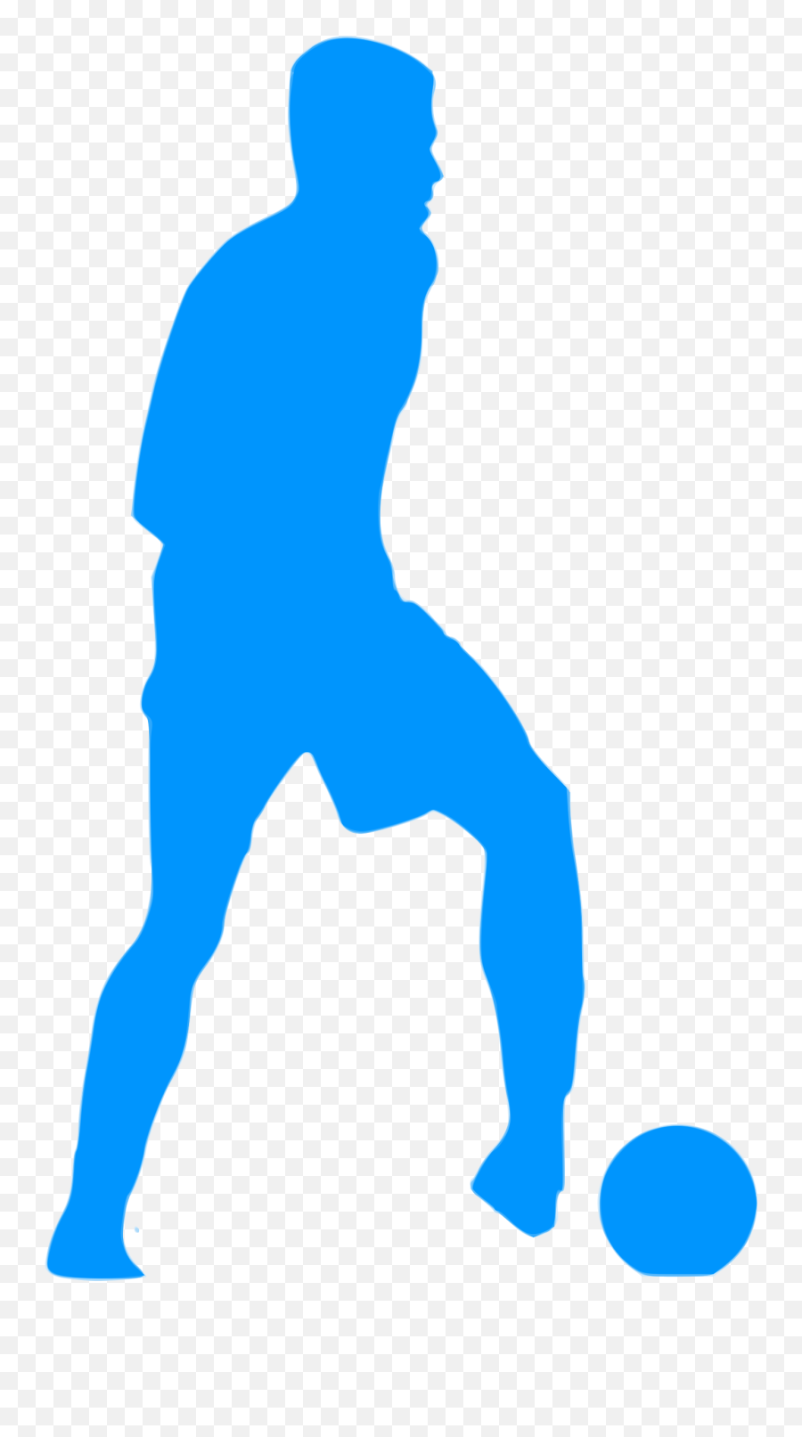 Free Kickball Silhouette Download - Football Player Vector Blue Png,Soccer Player Icon