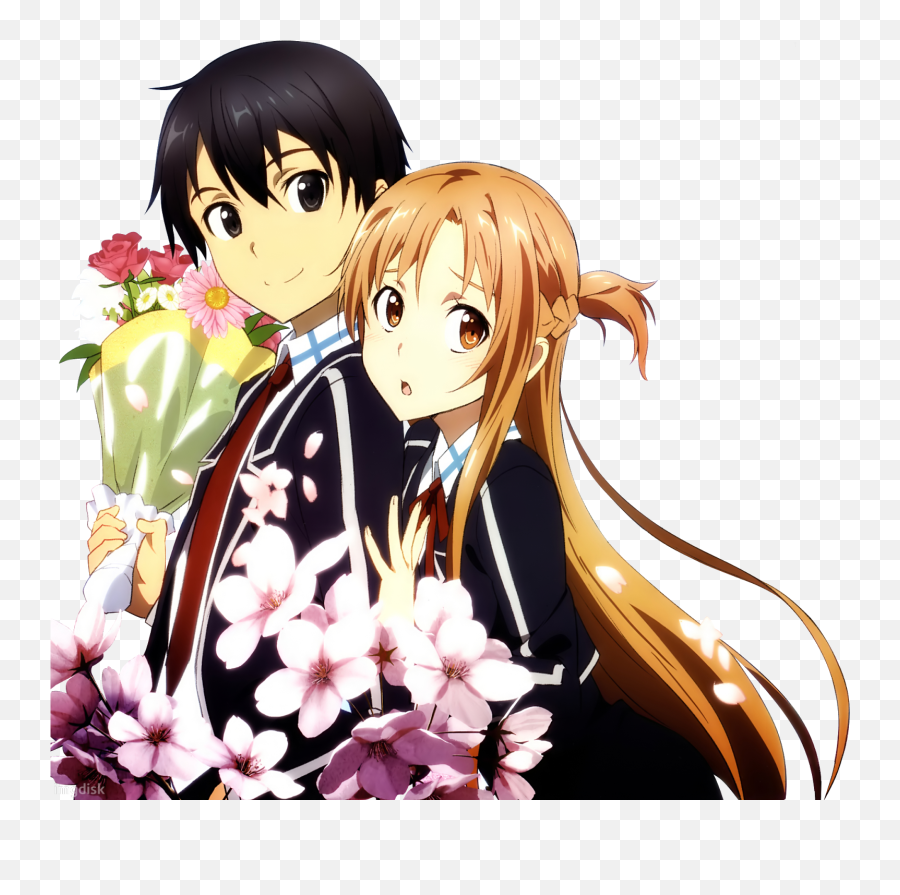 Download Asuna Kirito Leafa Sword Art - Asuna And Kirito Sword Art Online Png,Kirito Png