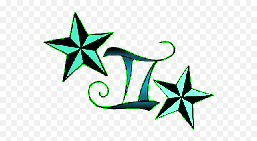 Download Hd Cool Gemini Zodiac Sign With Nautical Stars - Cool Gemini Sign Png,Nautical Star Png