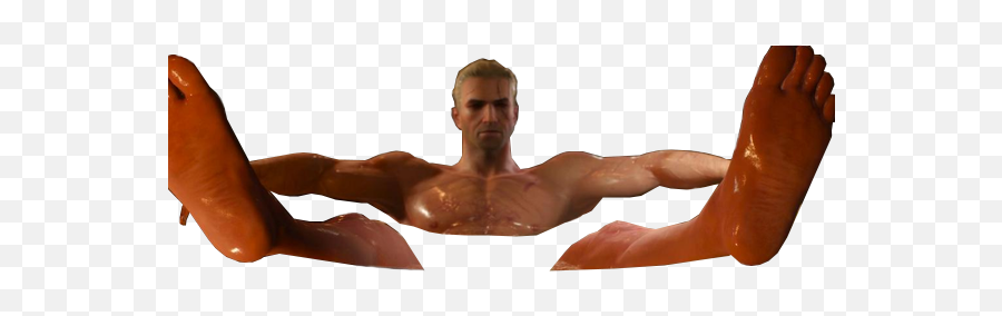 Geralt In A Bathtub Transparent Png Template - Geralt In Bathtub,Muscle Arm Png
