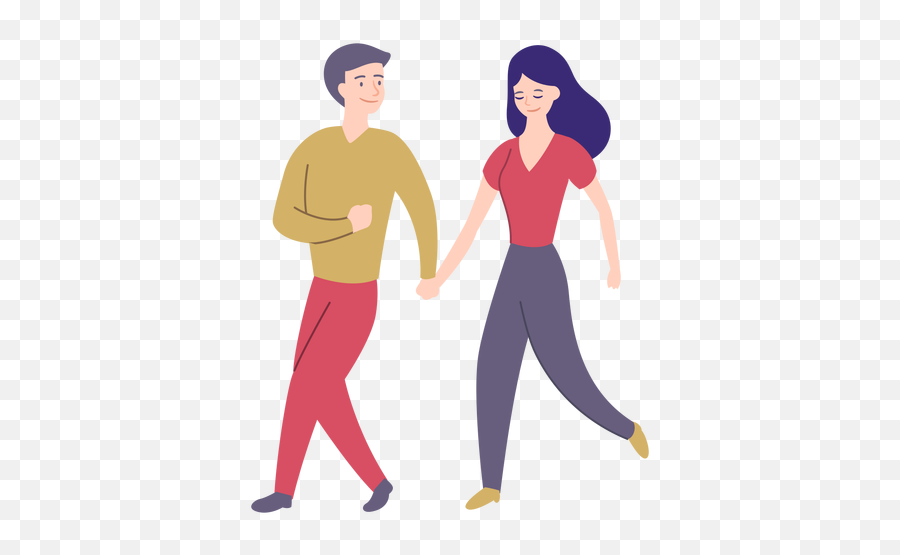 Couple Lady Man Walk Flat - Transparent Png U0026 Svg Vector File Man Walking Png Vector,Person Outline Png