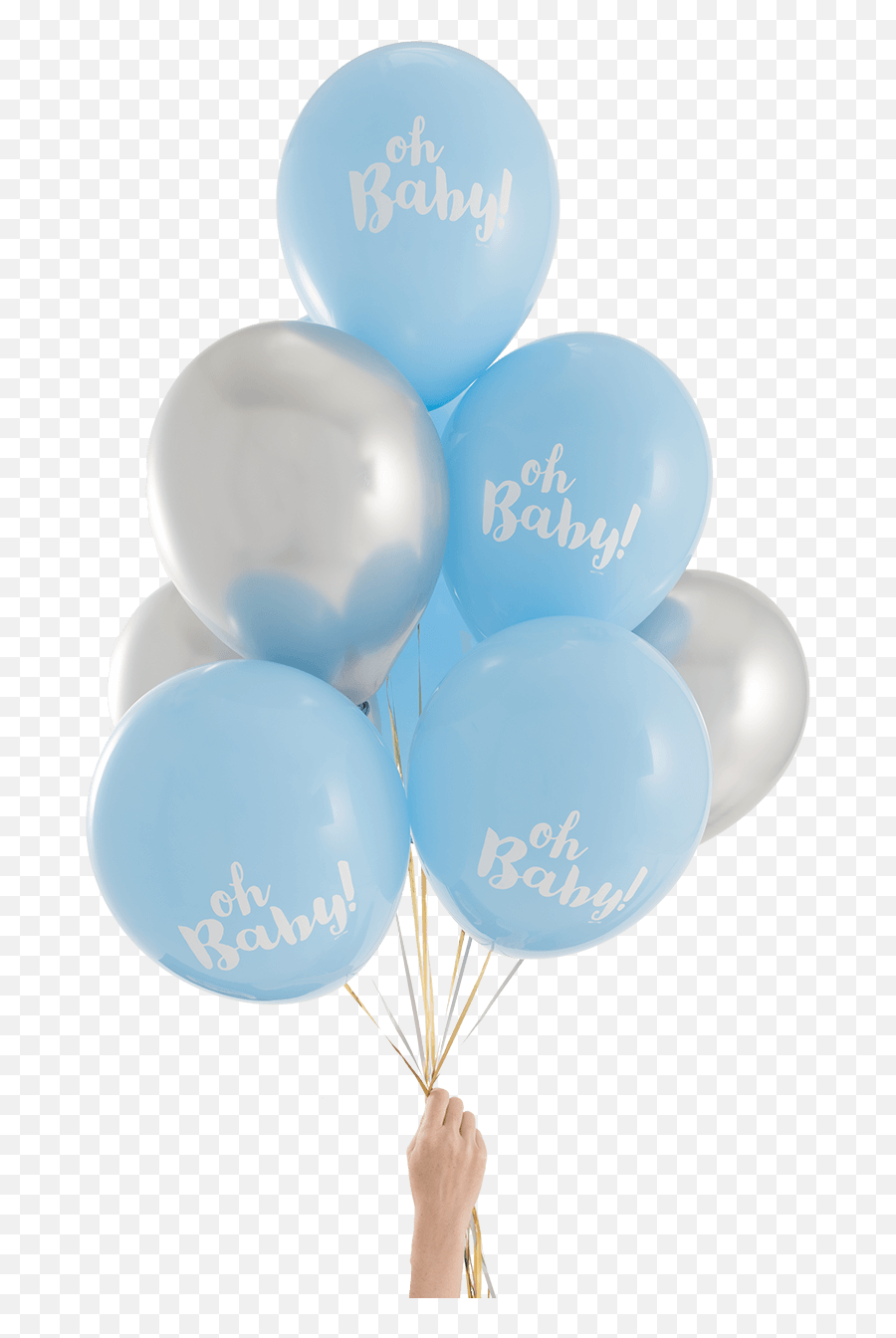 Download Oh Baby Silver Blue Party - Light Blue Balloons Png,Blue Balloons Png