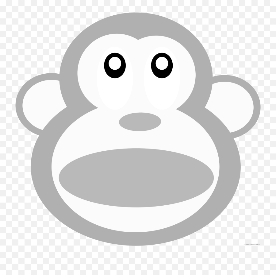Monkey Head Animal Free Black White Clipart Images - Pile Of Emoji Png, Monkey Emoji Png - free transparent png images 