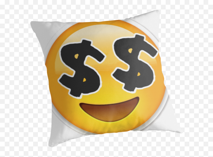 Money Eyes Emoji Throw Pillows Leofab2802 Redbubble - Happy Png,Money Emoji Png