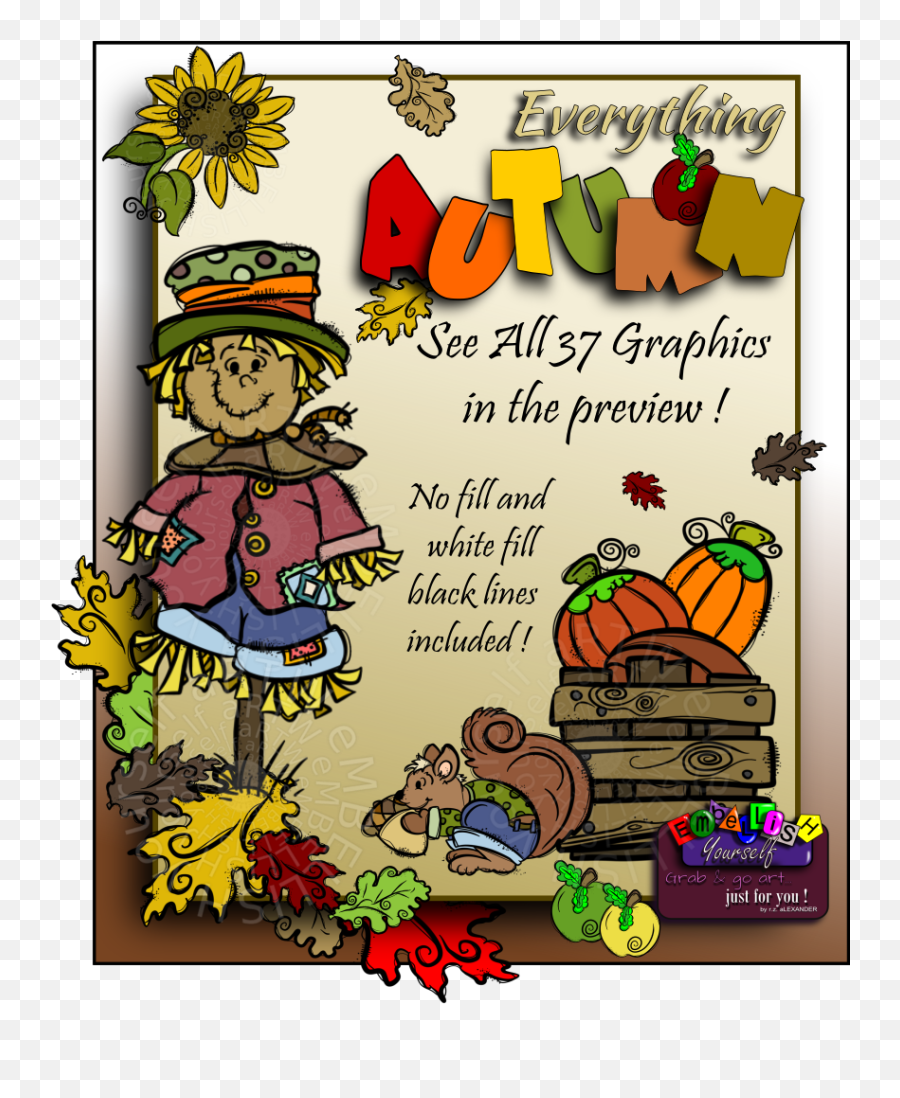 A Fun Colorful Set Of Clipart That Is Everything Autumn - Happy Png,Teacher Clipart Transparent