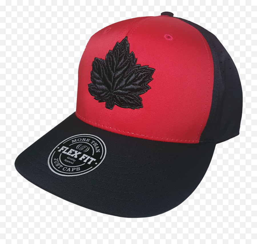 Canada Flex Fit Hat Mighty Maple Red Black Performance Tech - Baseball Cap Png,Red Leaf Logo