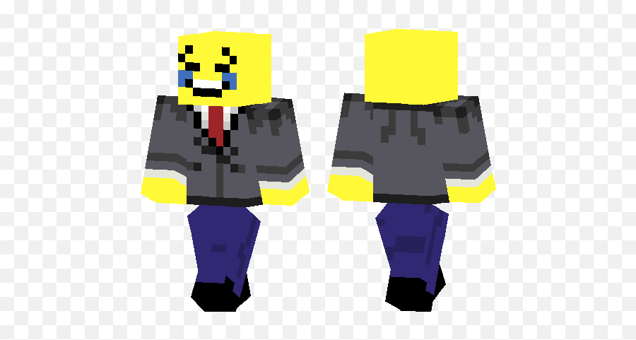 Laughing Crying Emoji With Suit Minecraft Pe Skins - Enderman White Suit Skin Png,Laugh Cry Emoji Png