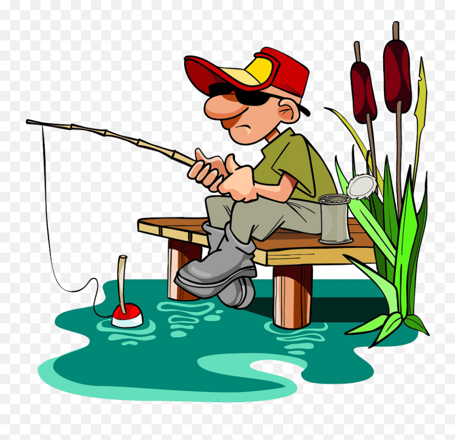 Fisherman With A Fishing Pole Png Transparent - Clipart World Humour Dessin Pecheur,Fishing Pole Icon