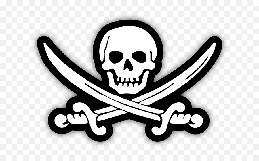 Transparent Skull Png - Skull And Crossbones Stickers Jolly Roger Pirate Flag,Skull Png Transparent