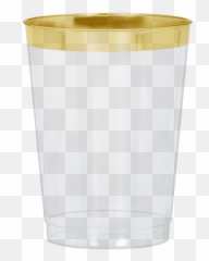 Go Wild Safari Party Gold Trim Cups 10oz 20ct - Gold Rim Plastic Cups Png,Gold Trim Png