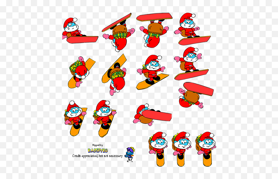 Pc Computer - Smurfy Snowboard Papa Smurf The Spriters Clip Art Png,Smurf Png