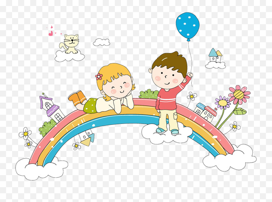 Download Rainbow Information Whiteboard Child Cartoon - Children Cartoon Png School,Whiteboard Png