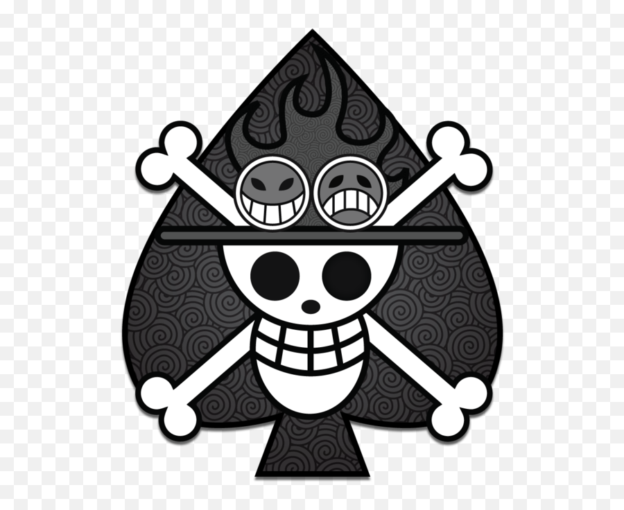 Download Hd Black And White Pirates - Ace One Piece Card One Piece Ace Pirate Flag Png,Ace Png