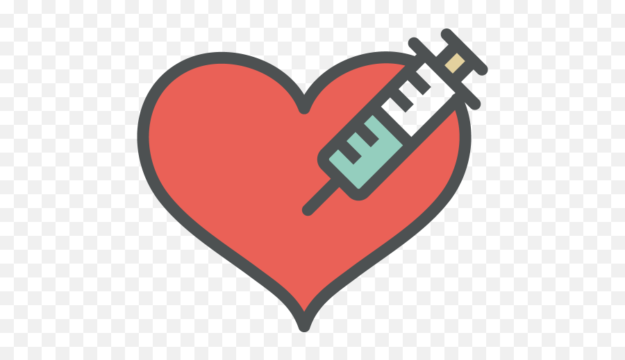 Heart Injection Free Icon Of Flat Line - Heart Png,Injection Png