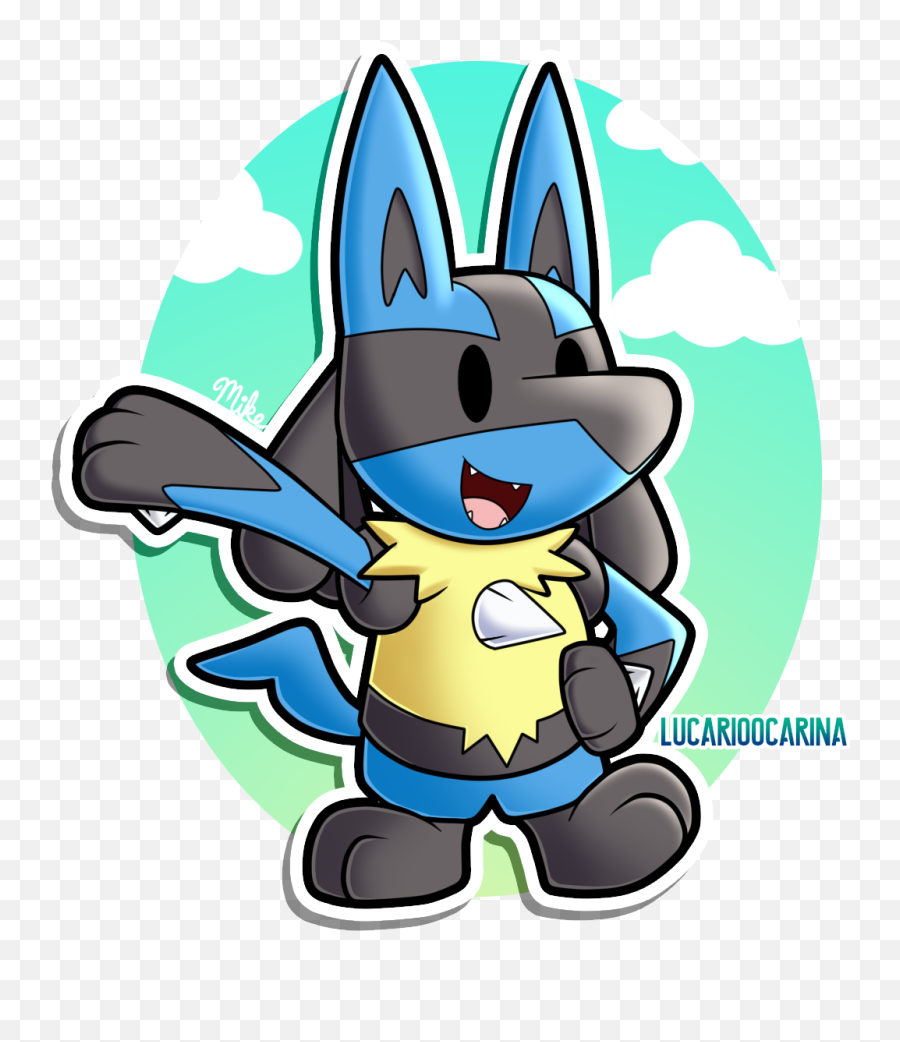 Lucario In Different Styles - Paper Lucario Png,Lucario Png