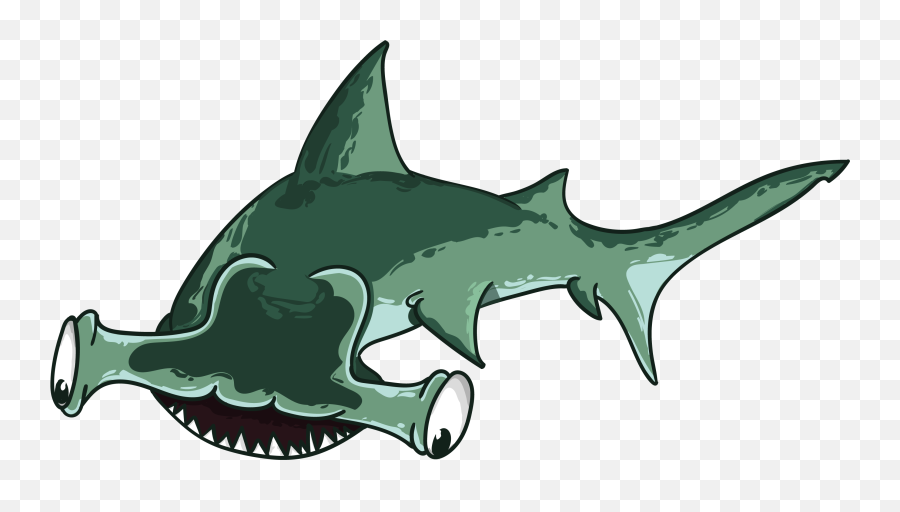 Green Clipart Shark Picture - Hammerhead Shark Png,Shark Clipart Png