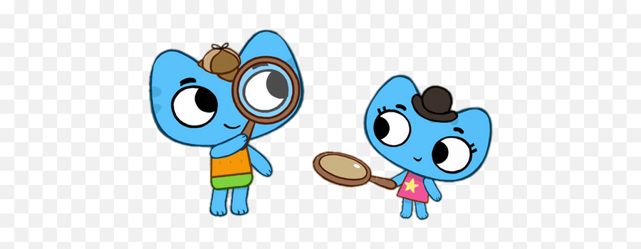 Kitu0027nu0027kate Detectives Holding Magnifying Glasses Transparent - Kit And Kate Png,Magnifying Glass Clipart Png