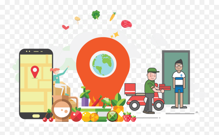 Download Online - Demand Food Delivery Services Market Hd Food Delivery Vector Png,Uber Eats Png