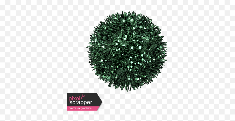 The Good Life - December Elements Tinsel Button Green Christmas Tree Png,Tinsel Png