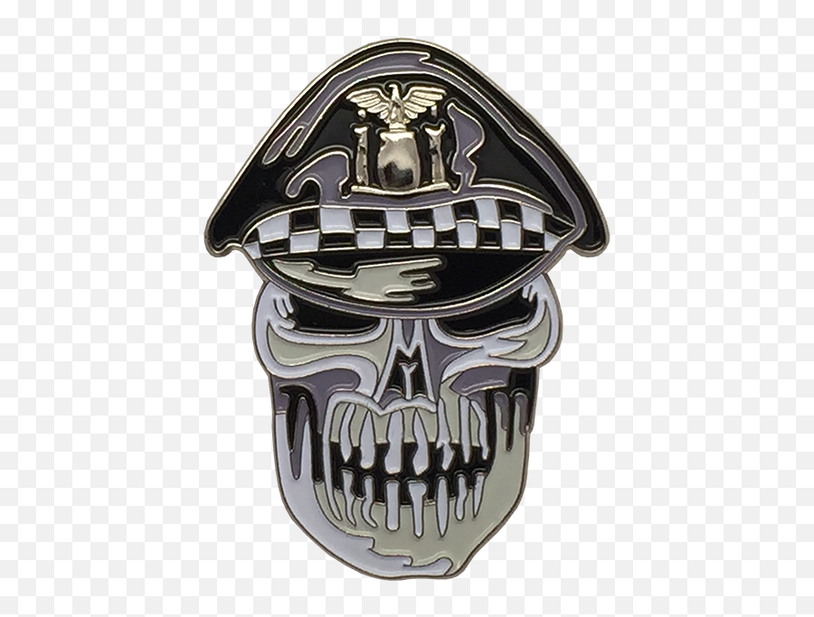 Chicago Police Biker Skull Lapel Pin - Skull Png,Cop Hat Png