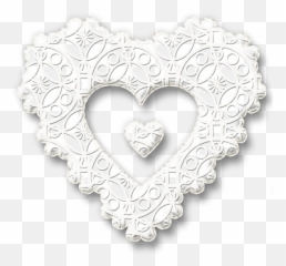 White Lace Heart Png U0026 Free Heartpng Transparent - Clip Art