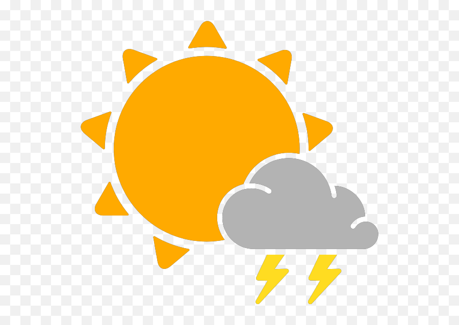 Isolated Thunderstorm Weather Symbol - Mostly Sunny Weather Icon Png,Thunderstorm Png