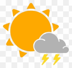 Isolated Thunderstorm Weather Symbol - Mostly Sunny Icon png