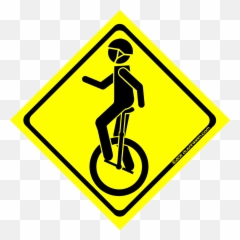 Uniman Bumper Sticker - Road Sign Clip Art Png,Unicycle Png
