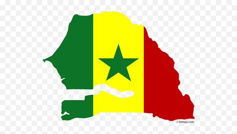 Flag Map Of Senegal Free Vector Maps - Senegal Flag In Country Png,Africa Map Icon