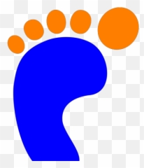 Blue Footprint With Orange Toes Png Svg Clip Art For Web - Print And