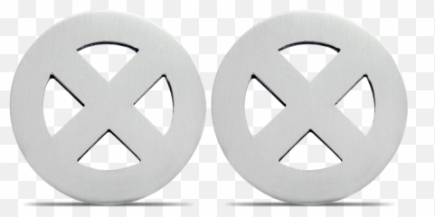Made In Canada Sterling Silver X - Men Logo Cufflinks Model Earrings png