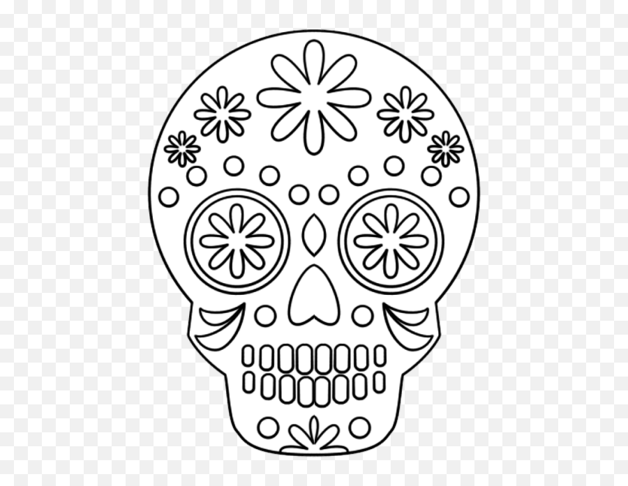 Calavera Coloreable By Edgar - Sugar Skull Coloring Sheet Png,Calavera Icon