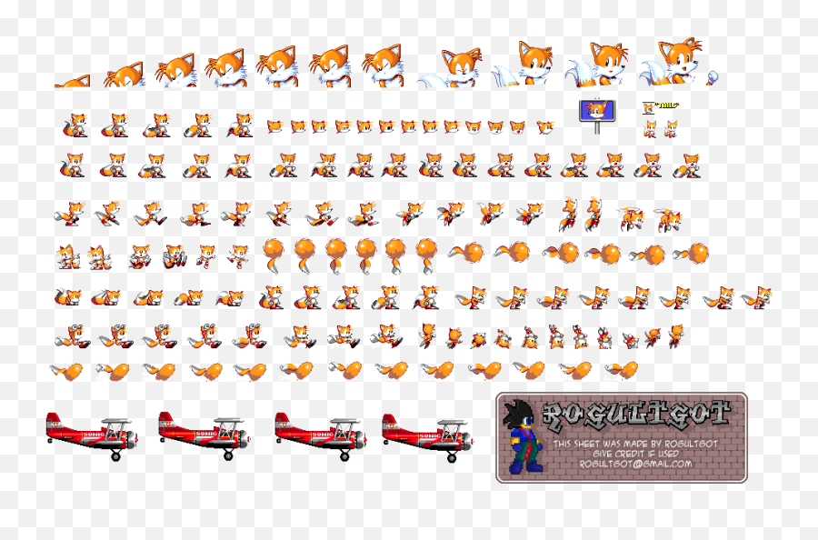 Tails Sprite Png - Sonic 2 Hd Tails Sprites,Tails Png