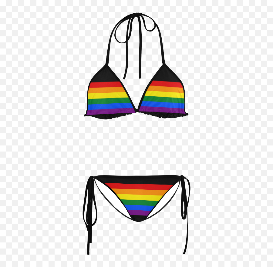 Gay Pride Rainbow Flag Stripes Custom Bikini Swimsuit - Skull Bathing Suit Png,Gay Pride Flag Png