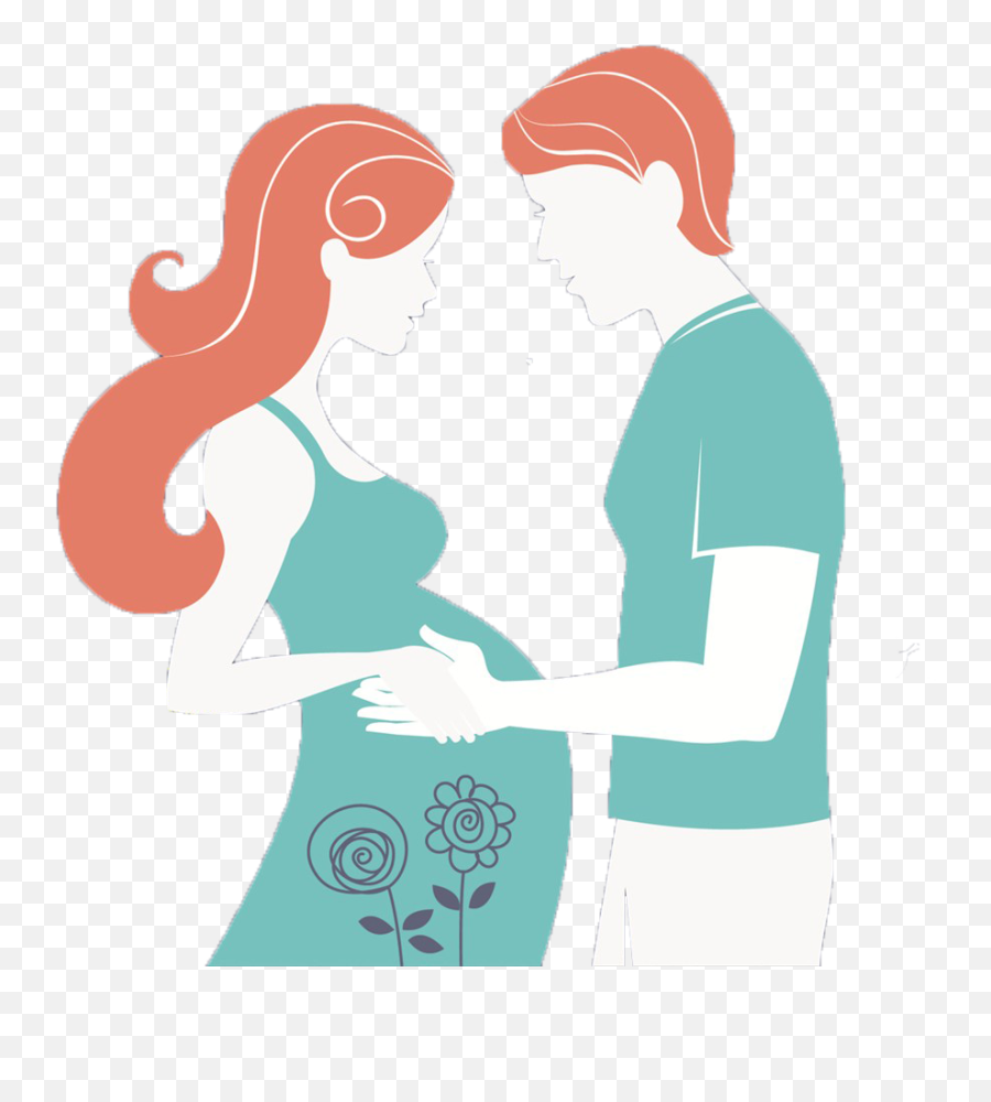 Pregnancy Mother Infant Drawing - Beautiful Pregnant Woman Cartoon Pregnant Couple Drawing Png,Beautiful Woman Png