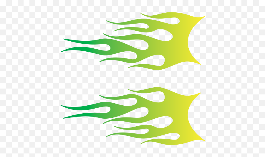 Printed Vinyl Pair Of Flames Yellow - Colorfulness Png,Green Flames Png