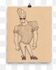 Johnny Bravo Art Print - National Handicrafts And Handlooms Museum Png,Johnny Bravo Png