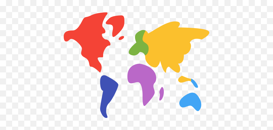 World Map Continents Icon - Free Download Png And Vector Clip Art,Map Of World Png