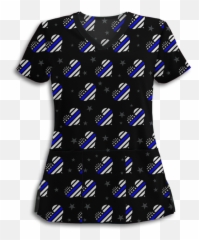 Thin Blue Line Hearts Athletic Scrub Top U2013 Brave New Look - Thin Blue Line Scrubs Png,Thin Blue Line Png