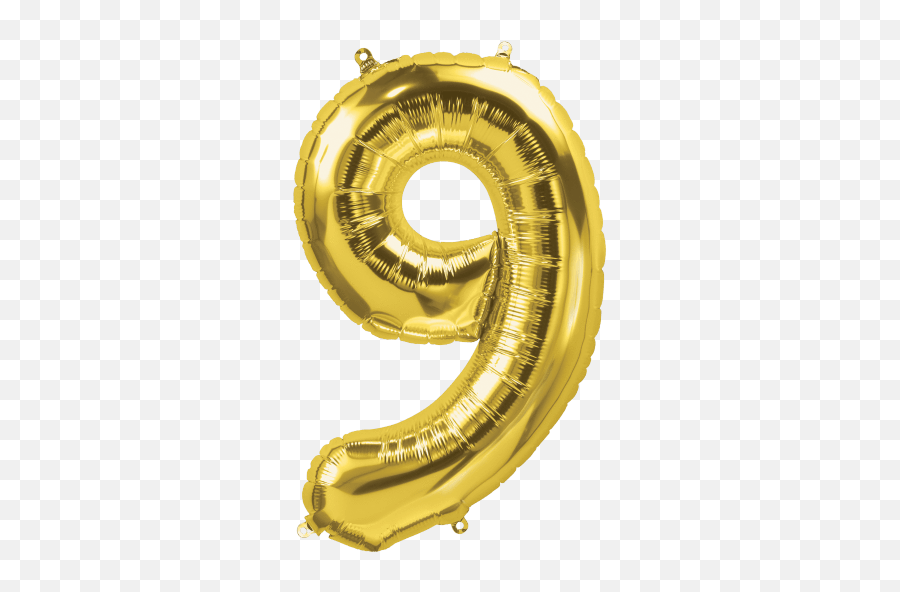 Gold Number 9 Balloon Png