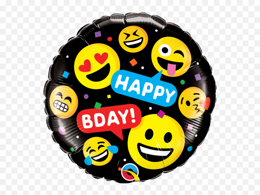 Emoji Party Happy Birthday Selfie Foil Helium Balloon 45cm - Party Happy Birthday Emoji Png,Birthday Emoji Png