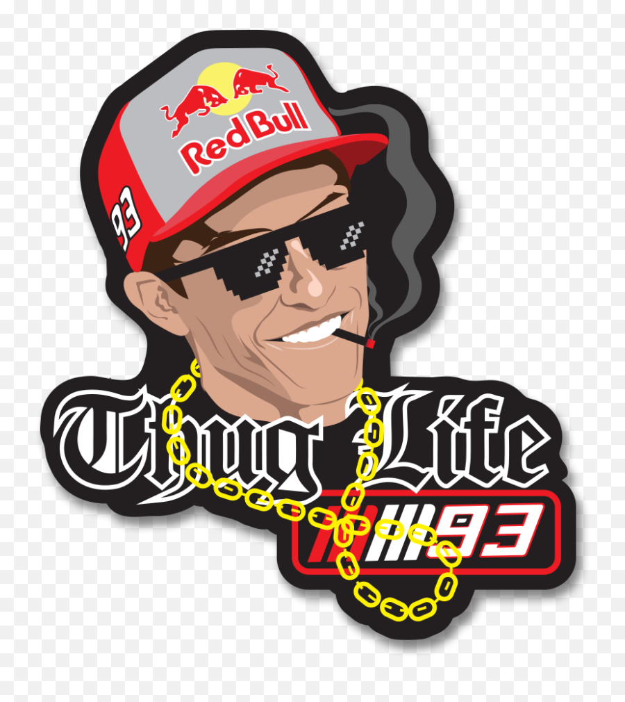 Marquez Thug Life Bike Sticker Stickers - Thug 4 Life Png,Thug Life Hat Transparent
